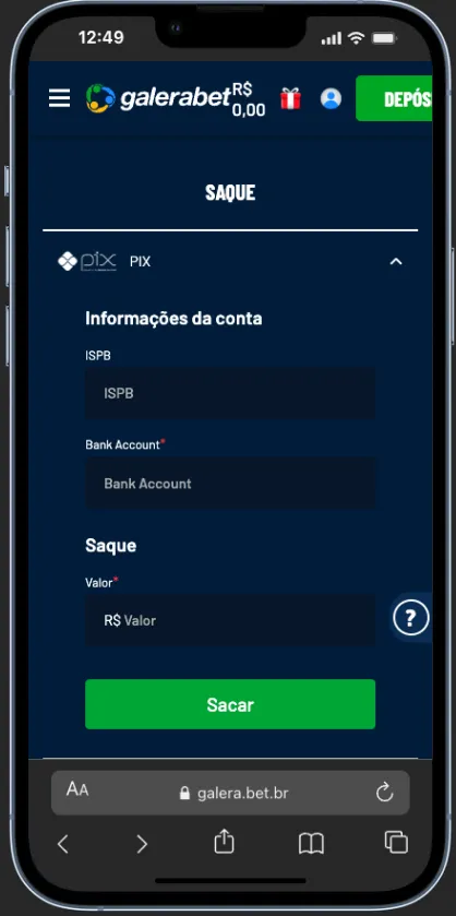 Fazer Saque no Galerabet Apostas Esportivas