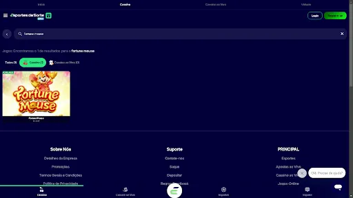 Esportes da Sorte – Bela variedade de crash games, imagem com a pesquisa do jogo, com o fundo nas cores da plataforma, azul escuro e verde.