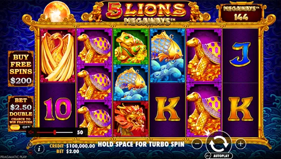 5 lions megaways slot