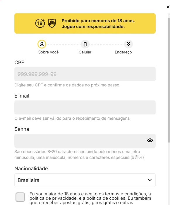 Passo a Passo KTO Criar uma Conta