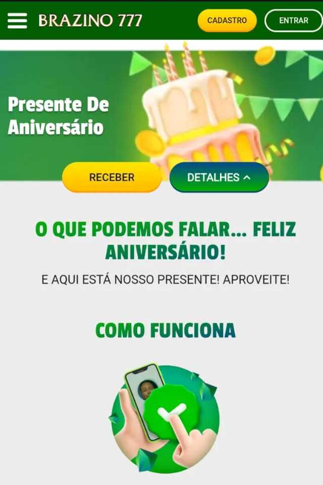 cassino brazino bonus: presente aniversário