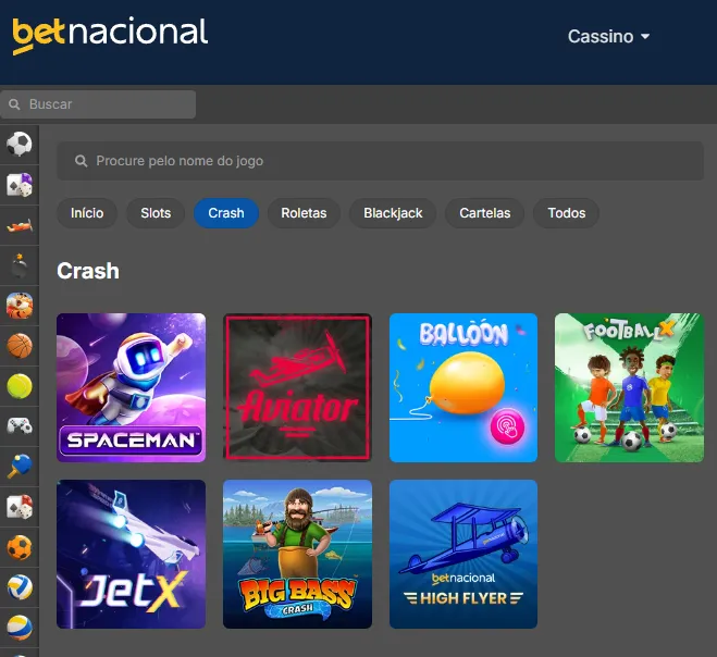 Crash Games Cassino Betnacional