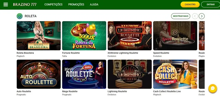 Jogos de Cassino Ao Vivo Brazino