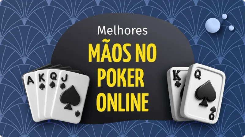 Mãos no Poker Online: sequência de cartas em um baralho de cassino na esquerda e duas cartass de baralho de cassino na direita