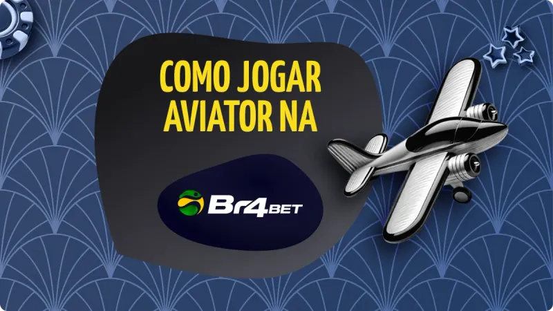 BR4Bet Aviator: avião voando com algumas estrelas no canto superior direito, com uma ficha de cassino no canto superior esquerdo