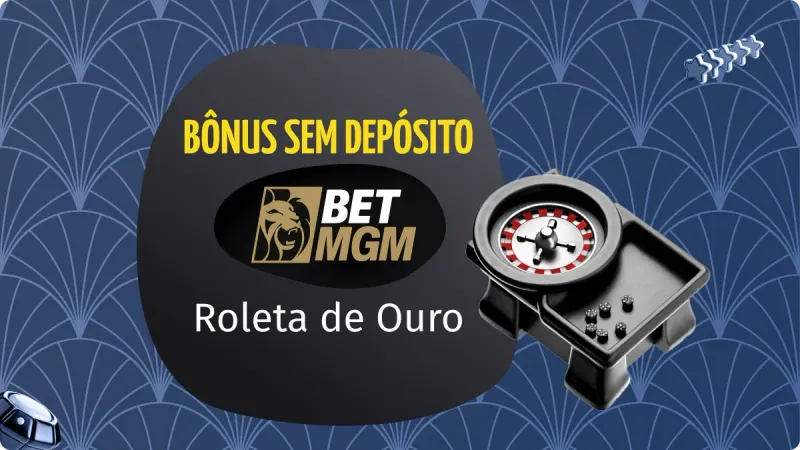 Bônus BetMGM: roleta preta com vermelho no lado direito na image, com um fundo azul escuro e detalhes mais claros