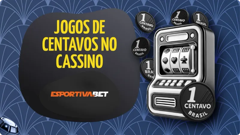 Slot de Centavos Esportivabet: máquina de cassino com número 777, com moedas pretas e brancas de real brasileiros, com fundo azul escuro e detalhes mais claros