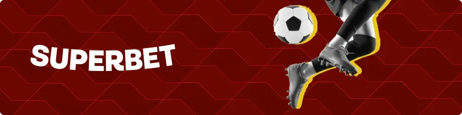 Superbet apostas esportivas — chute de jogador com bola de futebol, destaque para plataforma de apostas online."