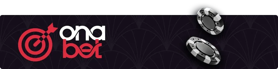 Banner da OnaBet com fichas de poker em fundo escuro