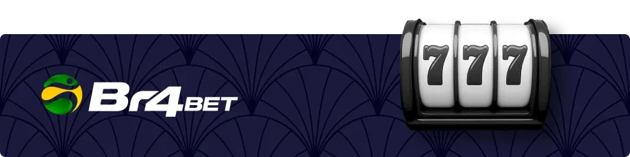 Melhores Plataformas de Slots: BR4Bet e máquina de cassino 777 com fundo escuro