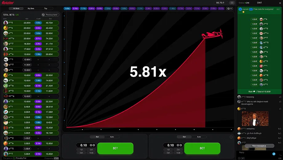 Slot 10 Centavos Betfair: tela preta com a imagem do jogo Aviator, com tela escura, avião vermelho e detalhes em verde e azul