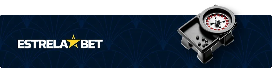 Estrela Bet - imagem com uma roleta e o nome da Estrela Bet em branco, com o fundo azul.