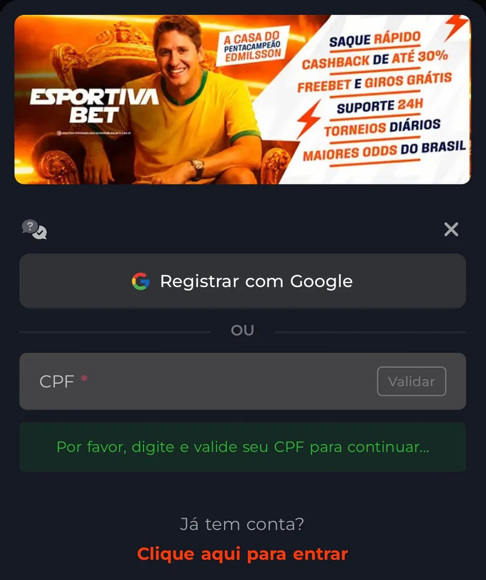 Cadastro Esportiva Bet