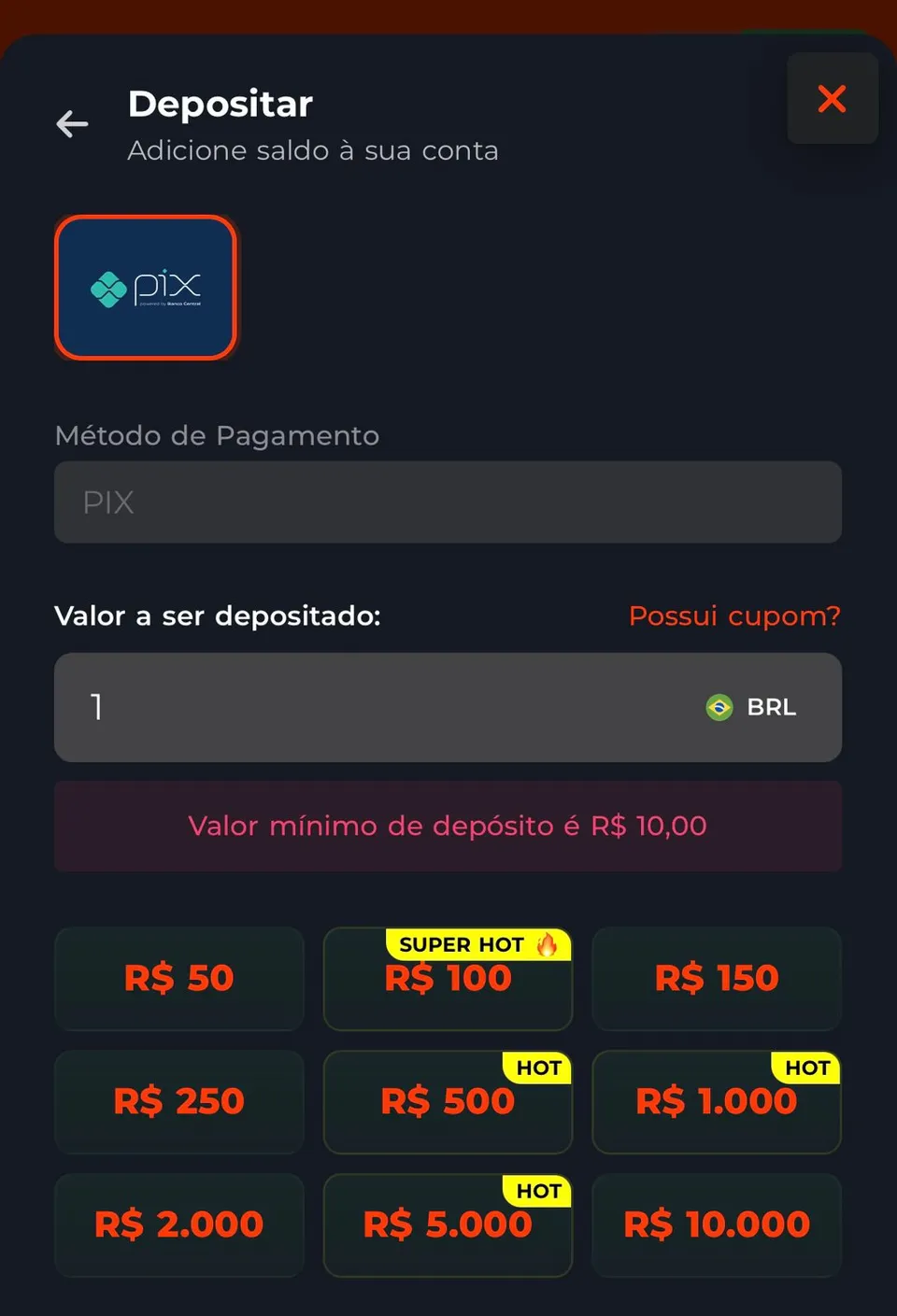 Fazer Depósito no Esportiva Bet Cassino