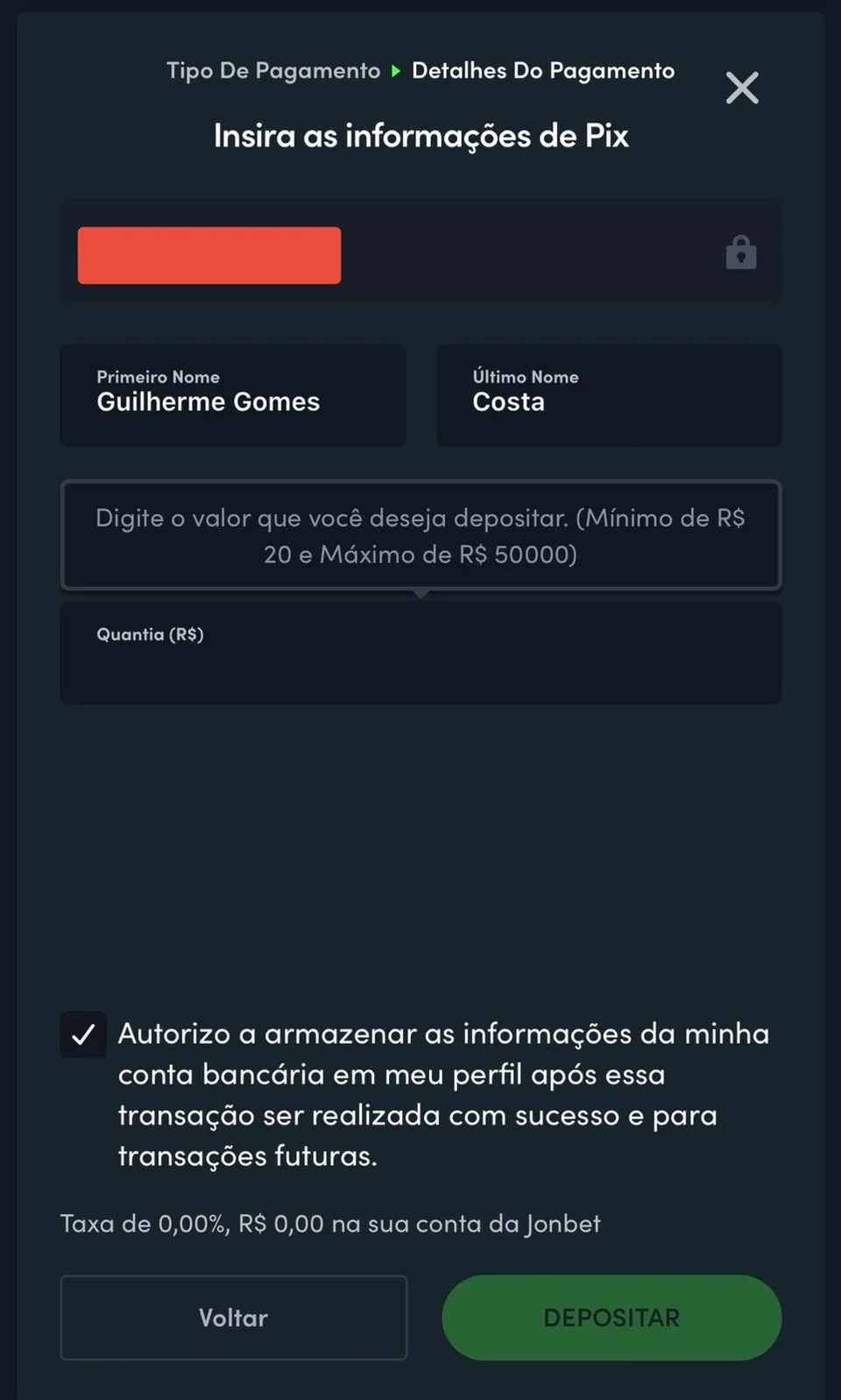 Faça seu Depósito no Jonbet Casino