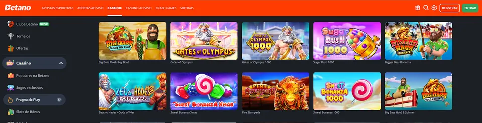 Gates of Olympus: página de pesquisa do cassino Betano