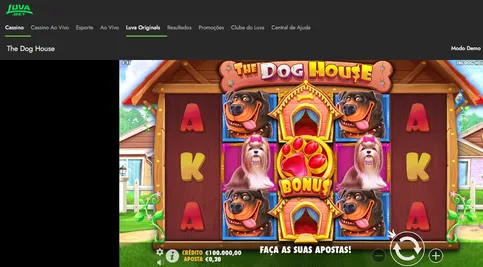 The Dog House: demo em fundo preto e verde do cassino LuvaBet