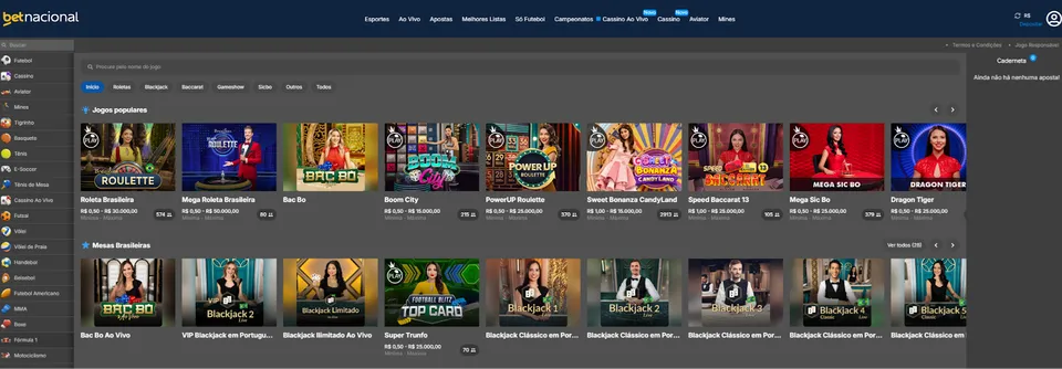 Jogos de Cassino Ao Vivo Betnacional
