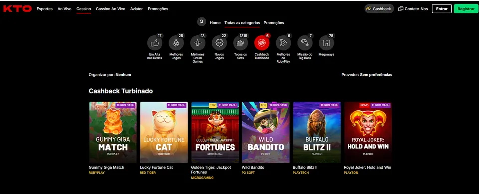 Jogos de Cassino KTO