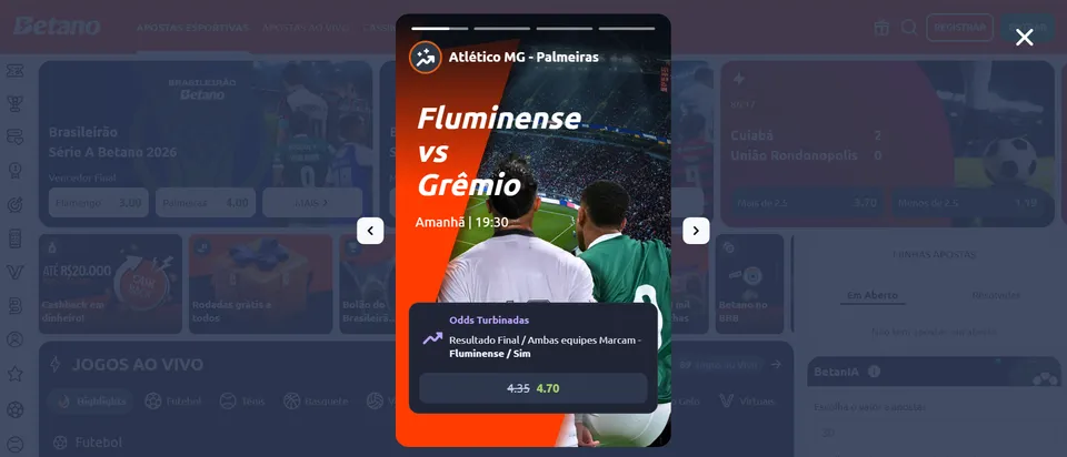 Bônus de Super Odds da Betano