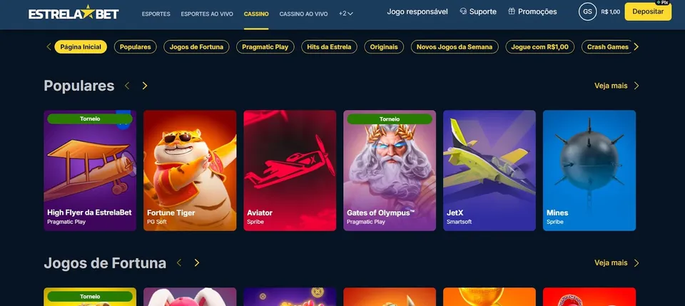 Página de Jogos de Cassino da Estrela Bet