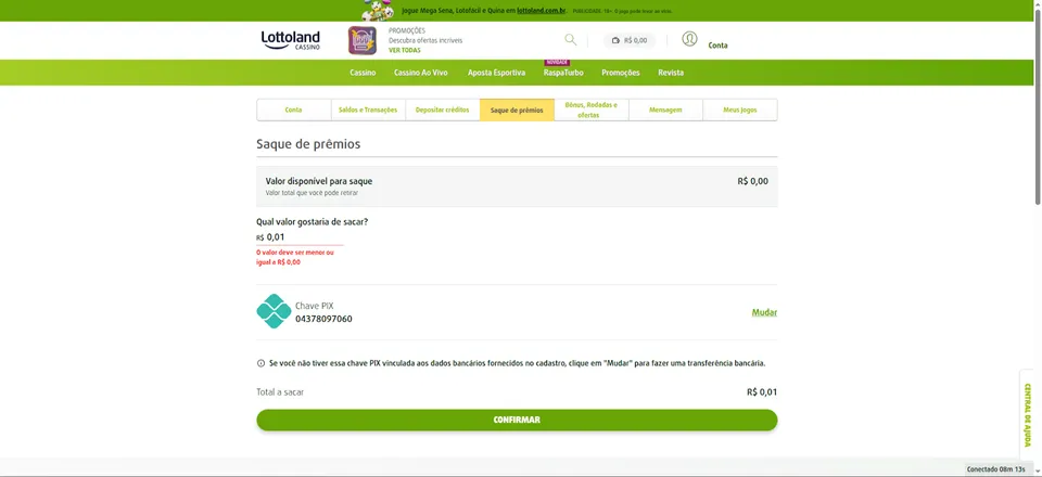 Como Sacar Lottoland usando Pix Brasil