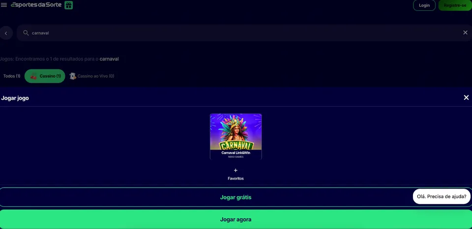 Esportes da Sorte Melhores Plataformas Para Apostar Carnaval Slot, apenas um slot sendo mostrado na imagem, que possui o fundo azul escuro e alguns tons em verde.