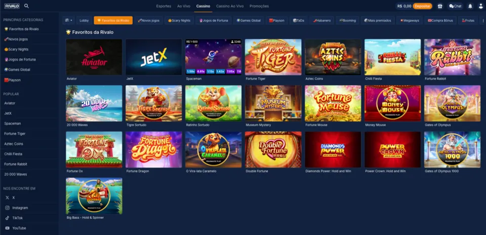 Os melhores jogos do Cassino Rivalo