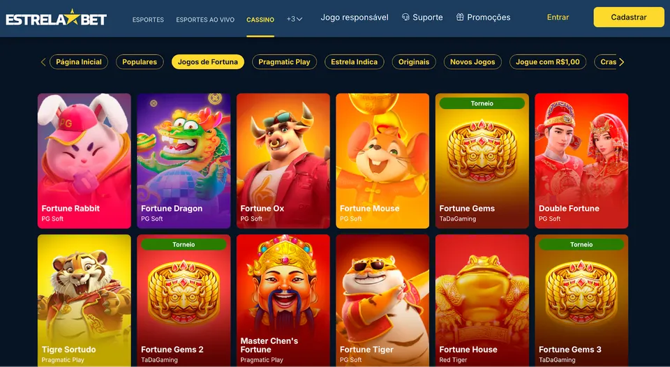EstrelaBet Melhores Plataformas Para Apostar Carnaval Slot, diversos slots coloridos aparecendo na pagina da Estrela Bet.