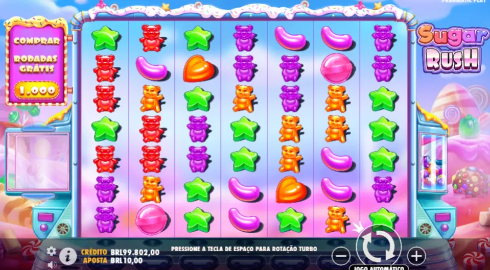 Sugar Rush: tela do jogo de cassino online