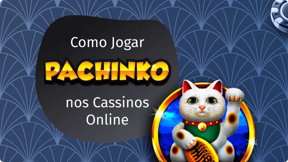Imagem ilustrativa do jogo Pachinko: logo com gato da sorte japonês em destaque, nome do jogo em leLogo do jogo Pachinko com o gato da sorte japonês ao centro, título em amarelo e fundo azul vibrante, imagem representando onde jogar e como apostar no slot online.ras amarelas e fundo azul vibrante, representando o slot de bingo online.