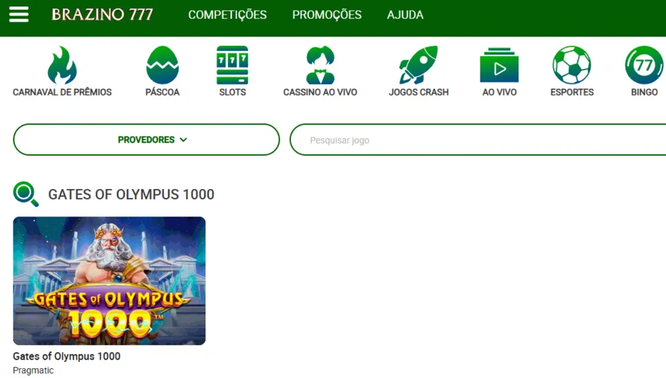 Gates of Olympus 1000 no cassino Brazino777