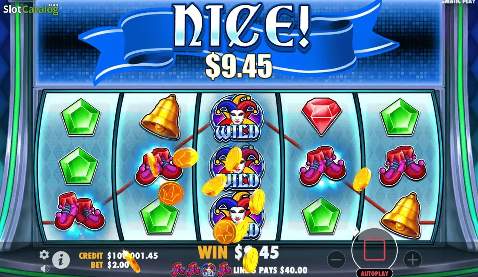 Slot 10 Centavos BetMGM: fundo claro e azul, com gemas e pedras coloridas