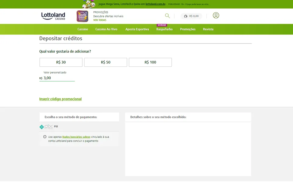 aposte na lottoland: como fazer um depósito na Lottoland Brasil via Pix