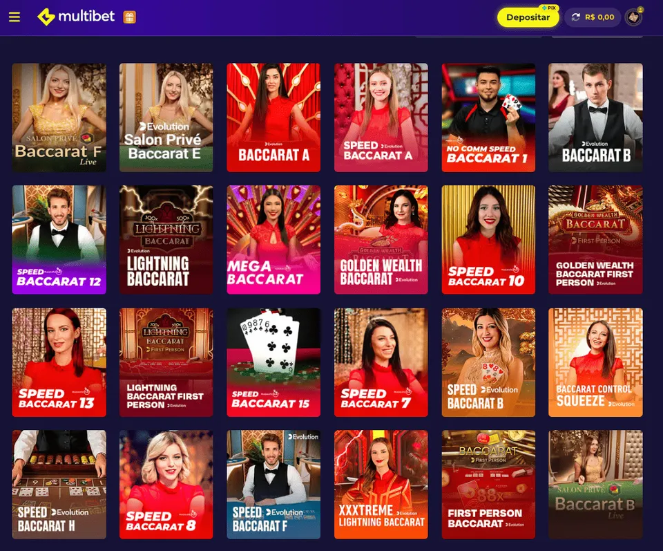 Multibet Games: opções de jogos de cassino ao vivo da plataforma